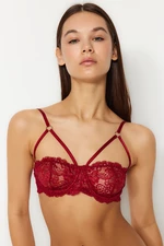 Trendyol Red Lace Strained Underwire Capless Balconette Knitted Bra