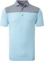 Footjoy End-On-End Block Mens Polo Shirt White/True Blue/Navy L Polo košeľa