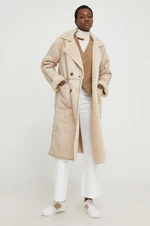Kabát Answear Lab dámský, béžová barva, přechodný