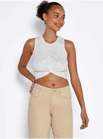 White cropped tank top Noisy May Twiggi - Women's