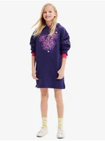 Fialové holčičí mikinové šaty s kapucí Desigual Emmline Disney - Holky Fialové holčičí mikinové šaty s kapucí Desigual Emmline Disney - Holky