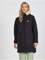 Black women's parka with hood Picture - Women's