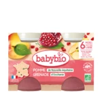 BABYBIO Jablko s granátovým jabĺčkom 2 x 130 g