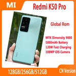 Original Xiaomi Redmi K50 Pro 5G Smartphone MTK Dimensity 9000 Octa Core 5000mAh Battery 120W Fast Charging 108MP OIS Camera