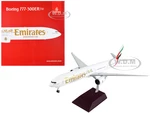 Boeing 777-300ER Commercial Aircraft "Emirates Airlines" White with Striped Tail "Gemini 200" Series 1/200 Diecast Model Airplane by GeminiJets