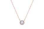 Beneto Růžově pozlacený stříbrný náhrdelník s krystaly AGS1135/47-ROSE