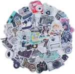 35pcs Cool Vintage Camera Sticker Pack for DIY Your Scrapbook, Journals, Planners / Cute Decals for Laptop, Water Bottle