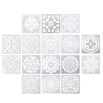 16 Pcs Mandala Template Kids Drawing Stencil DIY Templates Cake Stencils Craft Painting Rose Flowers Hollow
