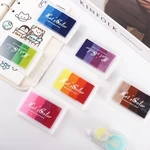 Hand Account Kids Gift DIY Crafts Gradient Color Ink Pad Stamp Oil Based Newborn Footprint Inkpad Rainbow Ink Pad