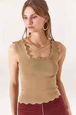 Olalook Women's Mink Collar Detailed Waist Top Knitwear Blouse