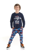Mushi High Voltage Boys' Navy Blue T-shirt with Camouflage Pants Set