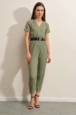 Bigdart 7022 Belted Knitted Jumpsuit Cagla