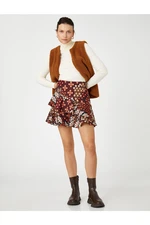 Koton Patterned Ruffle Mini Skirt