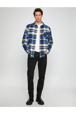 Koton Plaid Lumberjack Shirt with Pocket Detailed, Classic Collar