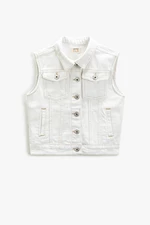 Koton Sleeveless Denim Jacket with Pocket Cotton