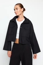 Trendyol Black Oversized Thin Jacket Coat