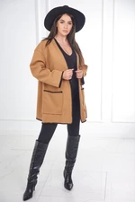 Coat with decorative Camel trim