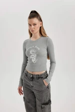 DEFACTO Slim Fit Crew Neck Camisole Long Sleeve T-Shirt