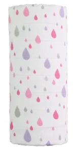 T-Tomi Velká bavlněná TETRA osuška, Pink Drops, 120 x 120 cm