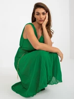Green midi dress with chain strap