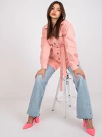 Olesia pink long shirt with belt