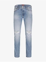 Light blue men straight fit jeans Jack & Jones Tim - Men