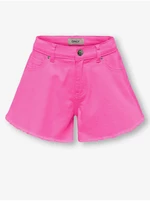 Dark pink girly denim shorts ONLY Chiara - Girls