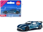 Aston Martin Vantage GT4 Blue Metallic with White Stripes Diecast Model Car by Siku