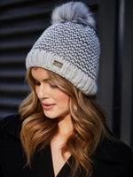 Light gray cap with herringbone