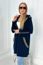 Sweatshirt with decorative tape navy