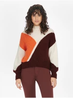 Brown-cream patterned sweater JDY Killian - Women