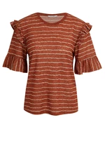 Orsay Brown Women Striped T-Shirt - Women