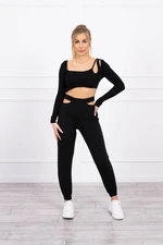 Set with upper blouse black