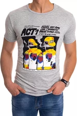 Light gray men's T-shirt RX4498 with print