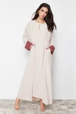 Trendyol Stone Color Block Aerobin Abaya/Abaya & Dress 2-Piece Woven Suit