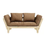 Sofa rozkładana z brązowym pokryciem Karup Design Beat Natural/Mocca