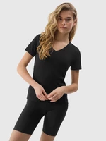 Dámské hladké tričko s organickou bavlnou 4F - černé