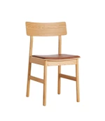 Jedálenská stolička "Pause 2.0", 8 variantov - Woud Varianta: dub, olejovaný, kožené sedadlo - koňakové