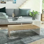 Coffee table 90x59x42 cm chipboard oak and white