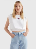 White Womens Cropped T-Shirt Tommy Jeans - Women