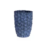Váza válec keramika glazovaná modrá 20cm
