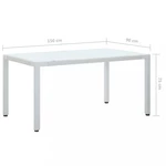 Záhradný stôl biely polyratan Dekorhome 150x90x75 cm,Záhradný stôl biely polyratan Dekorhome 150x90x75 cm