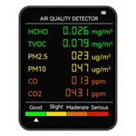 6 In 1 PM2.5 PM10 HCHO TVOC CO CO2 Monitor Multifunctional Air Quality Tester for Home Office Hotel