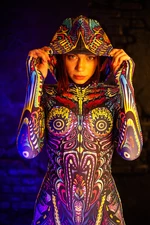Tribal Costume Women - Psychedelic Rave Bodysuit - Festival Clothing Women - Psychedelic Clothing - Burning Man Clothing Woman - Sexy Rave Outfit Woma