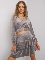 Grey two-piece velour set