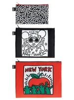 Cestovní taštičky na zip LOQI KEITH HARING New York, 3 ks