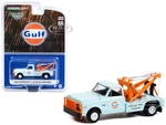 1969 Chevrolet C-30 Dually Wrecker Tow Truck "Gulf Oil" Light Blue "Welding Tire Collision" "Hobby Exclusive" 1/64 Diecast Model Car by Greenlight