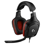 Gamer fejhallgató Logitech G332 Leatheratte Stereo Gaming Headset, red