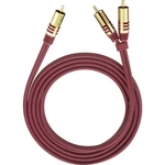 Oehlbach 20563 cinch audio Y kábel [2x cinch zástrčka - 1x cinch zástrčka] 3.00 m červená pozlátené kontakty
