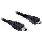 Delock #####USB-Kabel USB 2.0 #####USB-Micro-B Stecker, #####USB-Mini-B Stecker 1.00 m čierna pozlátené kontakty, UL cer